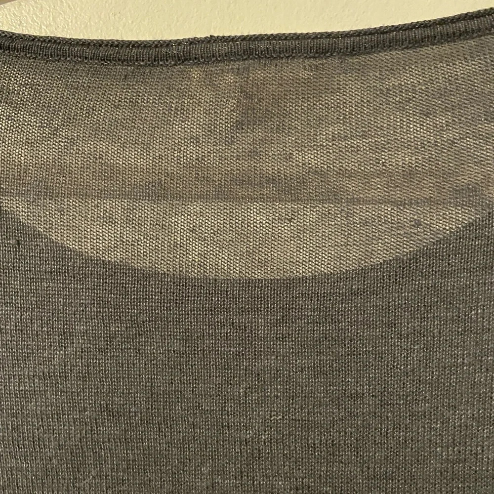Eileen Fisher Charcoal Gray Long Sleeve Boat Neck Lightweight Top Size Medium - Picture 9 of 9